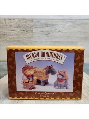 Hallmark Merry Miniatures Cowboy Cats Cowboy Cameron 1996 Cats Horse Rare HTF